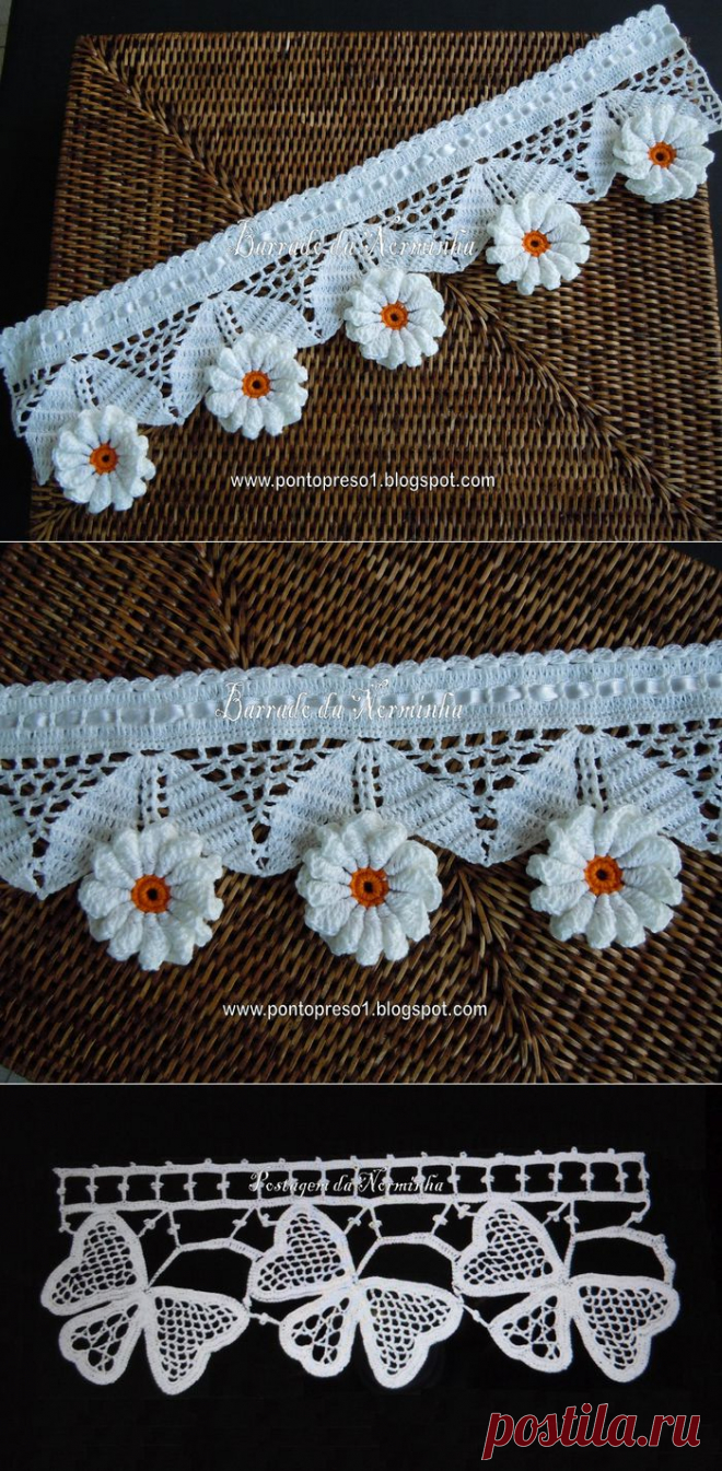 Очень красивая обвязка края изделия крючком