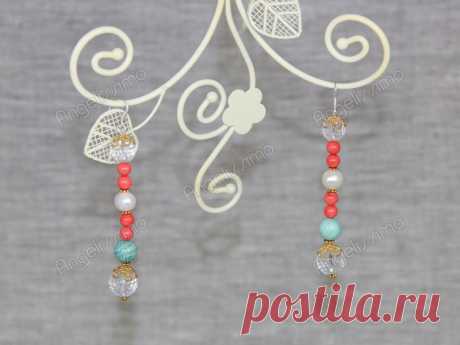 Серьги из коралла и хрусталя от BRimar
