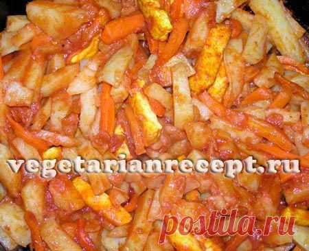 Овощное рагу, сабджи с томатным соусом и сыром | Вегетарианские рецепты "Приготовим с любовью!"