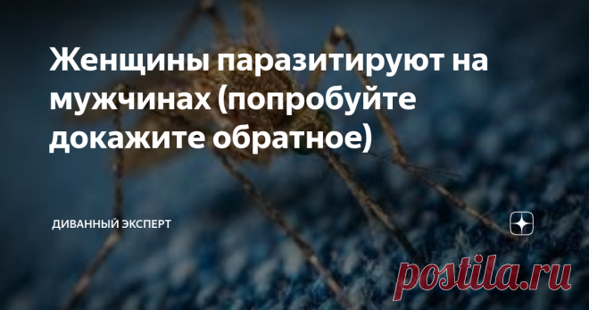 Женщины паразитируют на мужчинах (попробуйте докажите обратное) Что-то в последнее время мне всякое непотребство в 