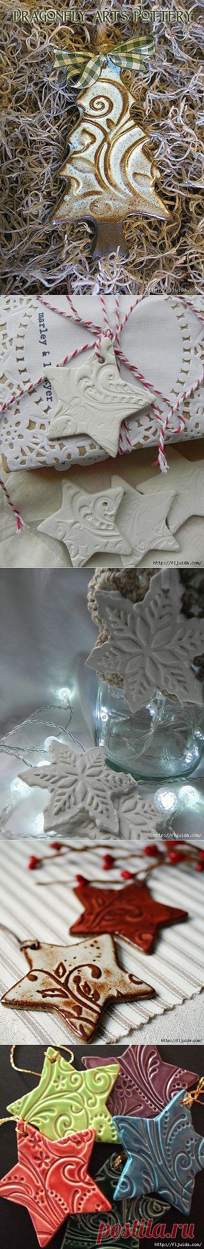 Лепим елочные украшения из самодельной массы !.