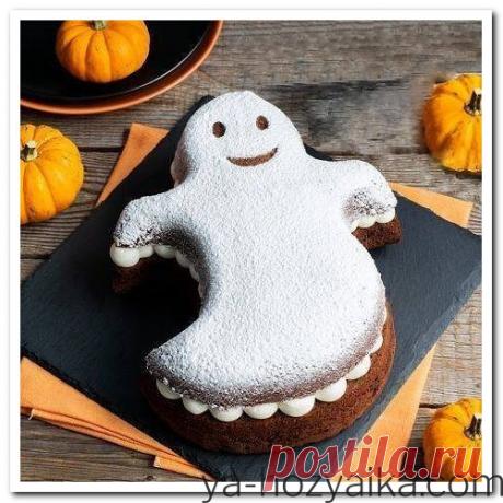 Торт на Хэллоуин своими руками. Торт Привидение на Хэллоуин