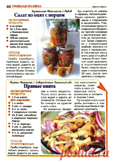 Салат из опят с перцем. Пряные опята