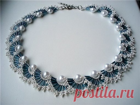 Плетем колье из бисера и бусин. Схемы
#бисер #бусины #рукоделие