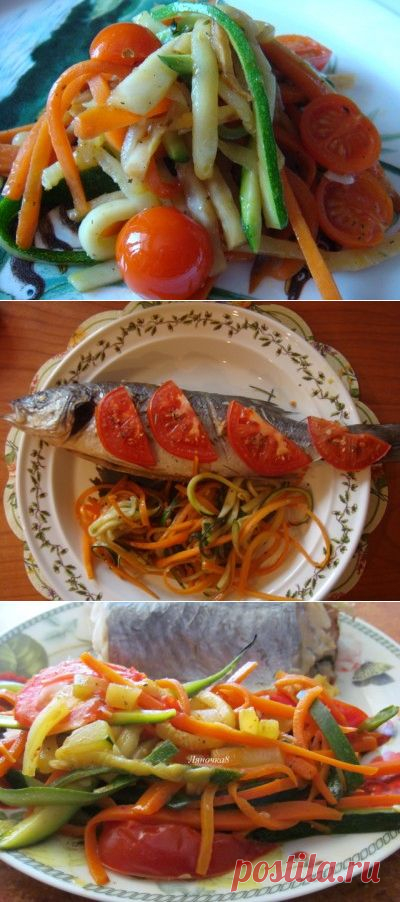 Овощные «спагетти» или эффектный и простой гарнир.