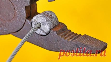 10 неповторимых лайфхаков для мастерской и быта Нередко в быту или на работе не удается справиться с той или иной проблемой. В такой ситуации могут выручить привычные вещи, если взглянуть на них по-другому. Уверен, что из 10 рассмотренных идей, некоторые вам вскоре пригодятся. 1. Как сделать наконечник тормозного тросика на велосипеде Для этого