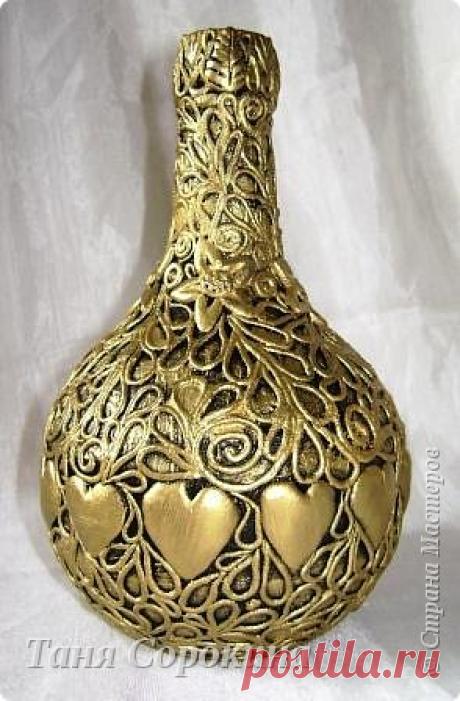 Авторская техника "Пейп-арт".Мастер-класс. PAPER-ART, пейпе арт или пейп-арт, что в переводе с английского языка означает БУМАЖНОЕ ИСКУССТВО. Авторская техника Татьяны Сорокиной Пейп-арт. Мастер-класс. Декоративная бутылочка ко Дню Святого Валентина.