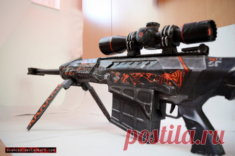 Crossfire Barrett Obsidian Beast VIP Papercraft 4 The VIP Barrett Obsidian Beast weapon from the game Crossfire What can I say,the Barrett is my favorite sniper rifle,but this black and red variant is way too awesome looking,so it was worth the ti...