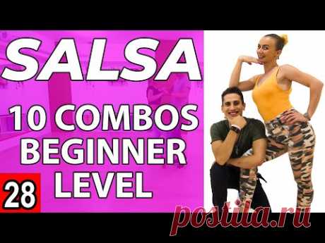 Salsa Tutorial 28: 10 beginner salsa patterns/combos | Marius&Elena (2020)