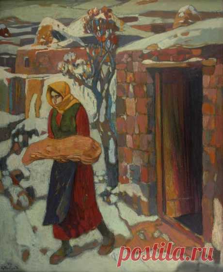 ԹԱՐՄ ԼԱՎԱՇ,
ԷԴՈՒԱՐԴ ԱՐԾՐՈՒՆՅԱՆ. թարմ լավաշ 1971
EDUARD ARTSRUNYAN. fresh lavash 1971
.ЭДУАРД АРЦРУНЯН..Свежий лаваш 1971

Խորիմաստ նկար է: ԿԱՐՄԻՐ հագոստ, ԿԱՊՈՒՅՏ գոգնոց, ՆԱՐՆՋԱԳՈՒՅՆ գլխաշոր...Հացատուն.... բոլոր գույները հայկական էն ....ձմռան մաքուր սառնության մեջ զգացվում է թոնրատնից տարածվող հաճելի ջերմությունն ու հայկական լավաշի կանչող բույրը .....