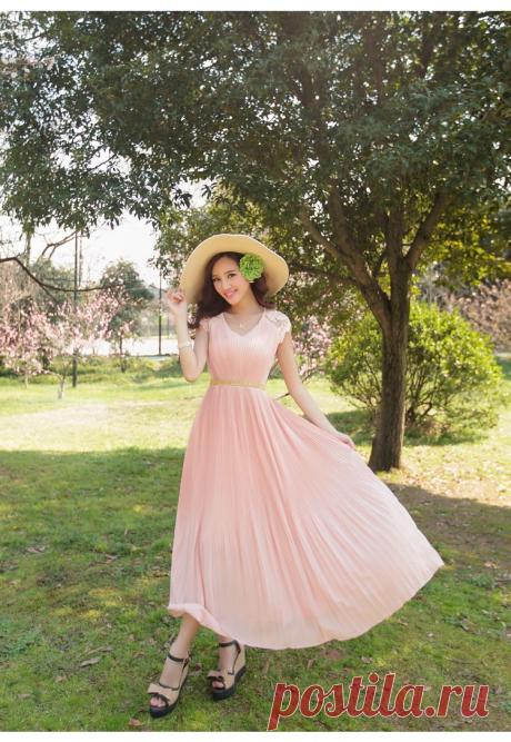 2014 весной и летом платье корейской версии нового высокой талией юбка была тонкая Кружева Большой размер шифона платье, принадлежащий категории Платья и относящийся к Одежда и аксессуары на сайте AliExpress.com