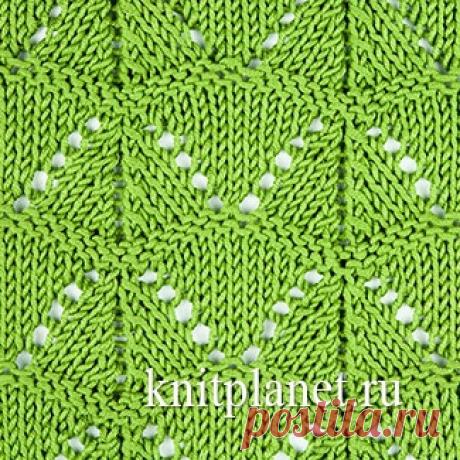 Планета Вязания | Ажурный узор спицами Гипюр. Схема, описание и видео по вязанию узора.