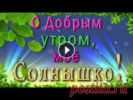 ☀️С Добрым утром, моё Солнышко! ☀️Красивая анимационная открытка ☀️С Добрым утром, моё Солнышко! ☀️Красивая анимационная открытка ******************************* На этом канале вы можете найти оригинальные музыкальн...