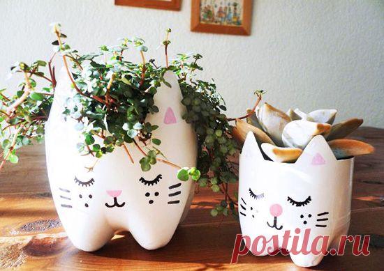 Кашпо из пластиковой бутылки