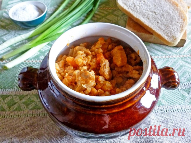 Каша с мясом в горшочке в духовке перловая рецепт с фото - 1000.menu