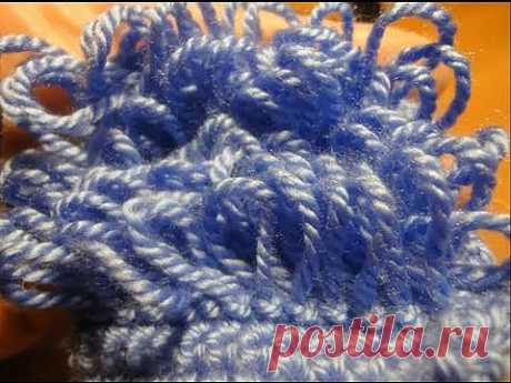 ▶ Вытянутые петли &quot;изнаночные&quot; (вверх) Вязание крючком Урок 25 Crochet: Elongated &quot;purl&quot; knots (top) - YouTube