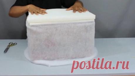 ​Пуф из одноразовых бутылок