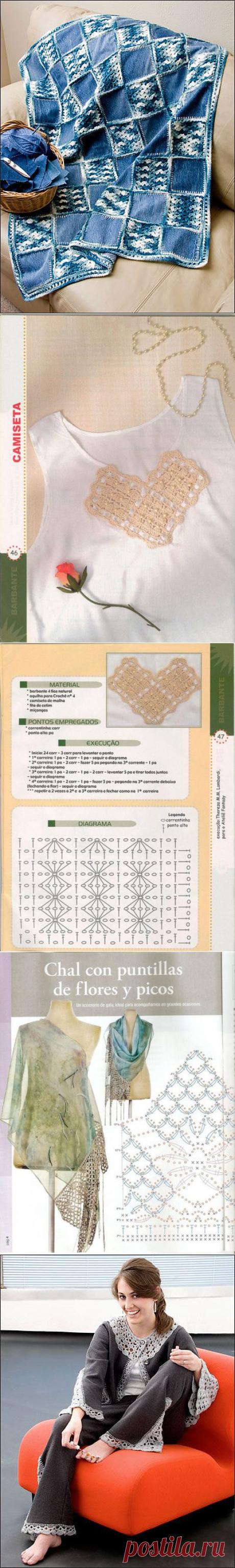 Комбинированное вязание. Идеи+схемы.