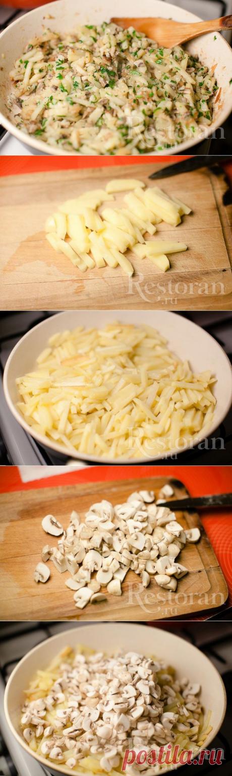 Рецепт жаренной картошки с грибами Restoran.ru