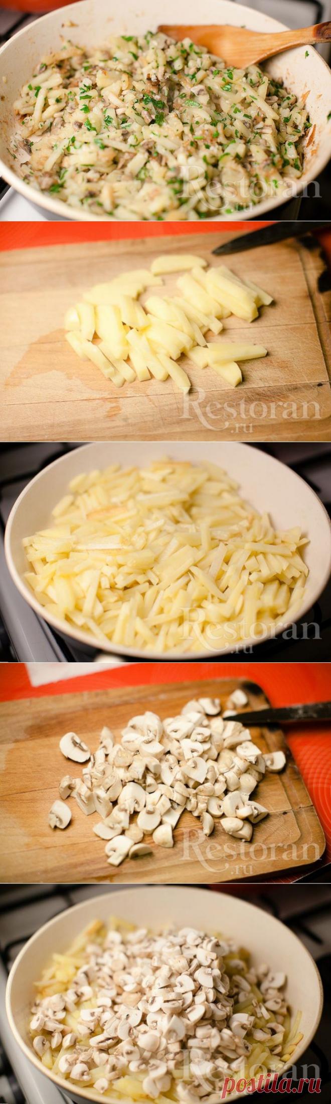 Рецепт жаренной картошки с грибами Restoran.ru