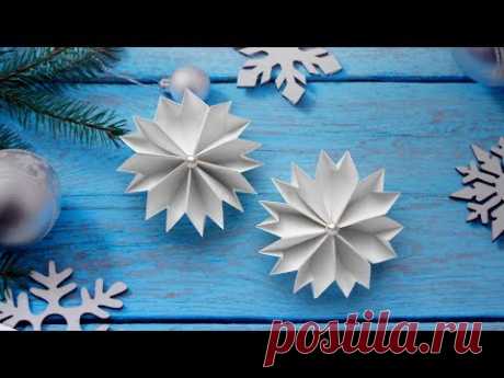 Снежинки из бумаги  Оригами на Новый год 2019 - YouTube