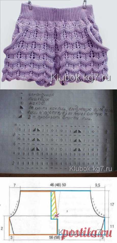 Шортики для модницы вязаные спицами | Клубок
