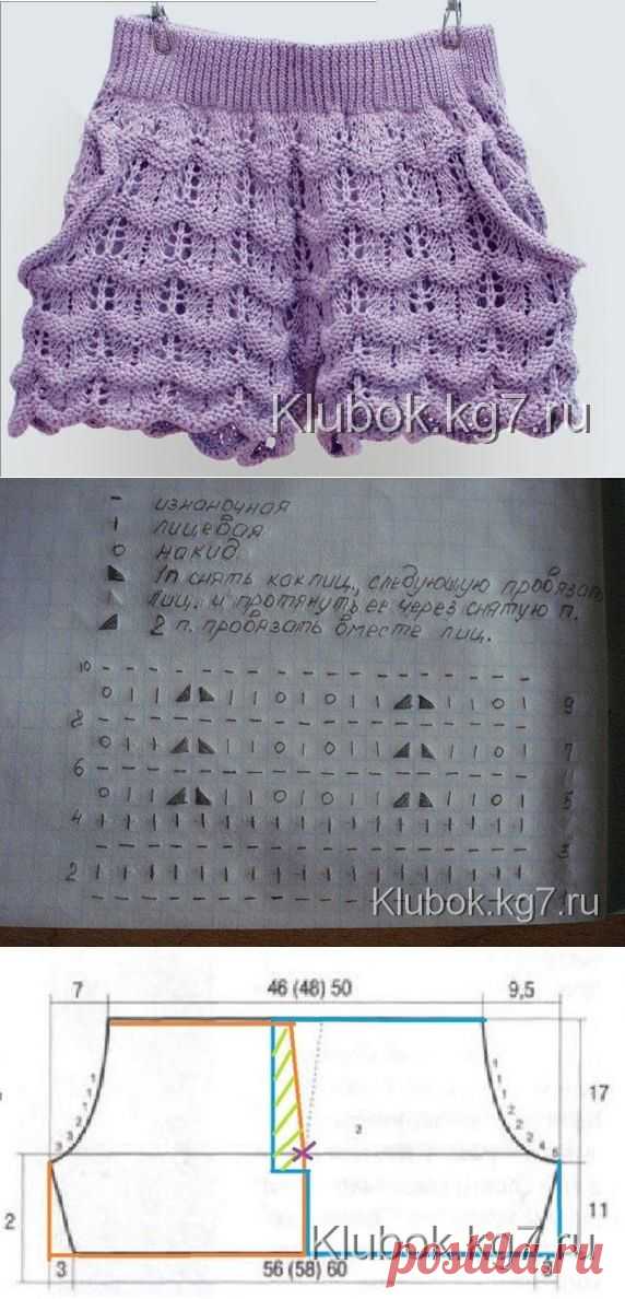 Шортики для модницы вязаные спицами | Клубок