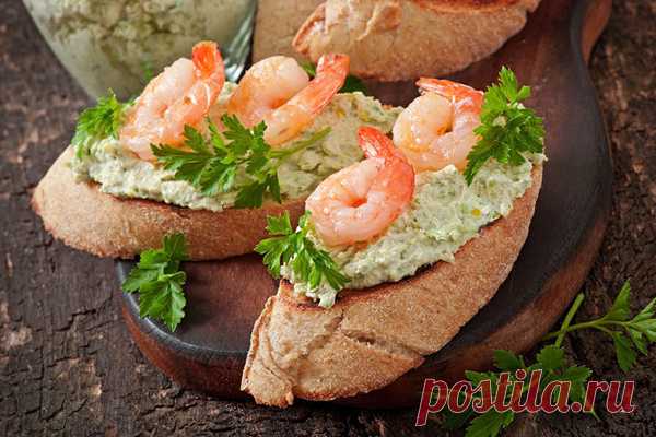 Бутерброды с креветками: пошаговый рецепт с фото