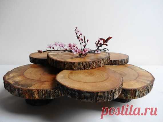 Cupcake Stand, Rustic Centerpiece, Tree Slices Cupcake Stand, Wood Slice Cupcake…