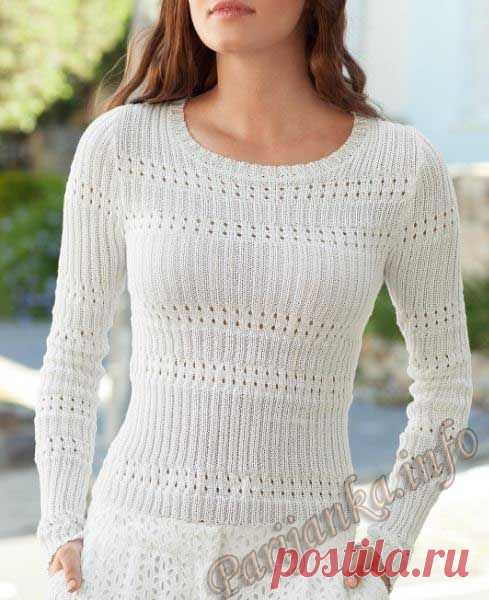 Ажурный пуловер (ж) 898 Creations 2014/2015 Bergere de France №4320
