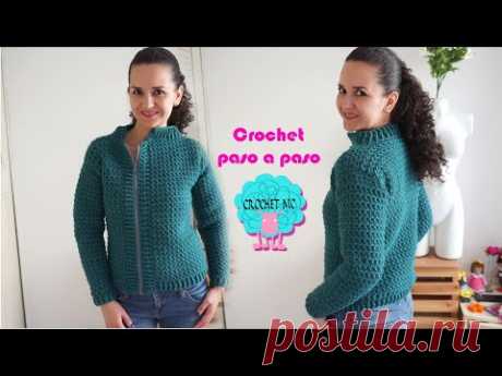 Chaqueta con cierre lateral a crochet en todas las tallas - paso a paso