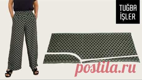 Very Easy Palazzo Trouser Cutting and Sewing (With Side Pockets) | Tuğba İşler