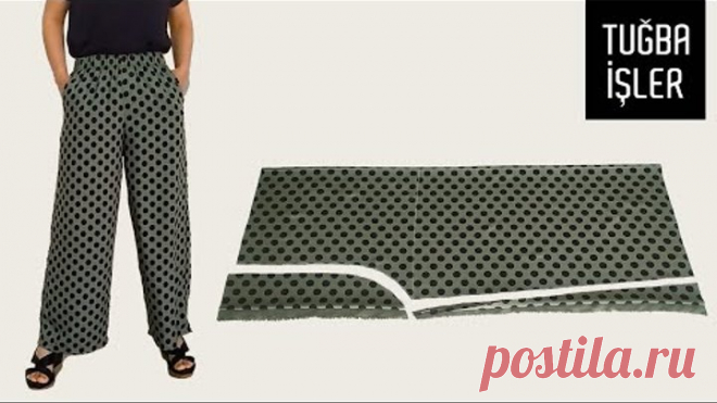Very Easy Palazzo Trouser Cutting and Sewing (With Side Pockets) | Tuğba İşler