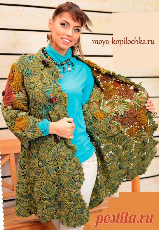 Очень красивое пальто в технике ирландского кружева