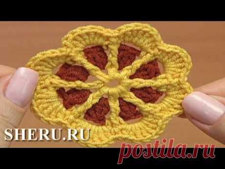 Crochet Motifs Patterns Урок 43 часть 1 из 2 Цветочный мотив для детского изделия