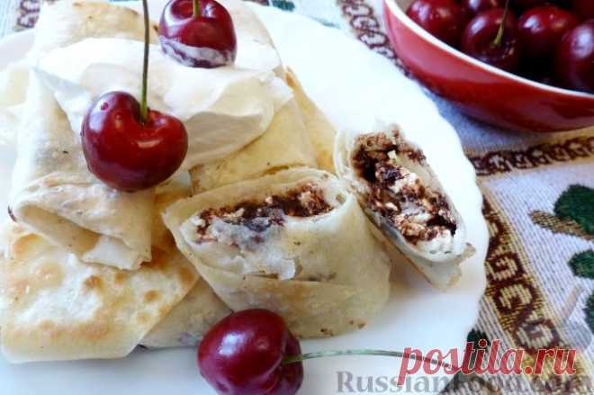 Рецепт: Пирожки из лаваша с творогом на RussianFood.com