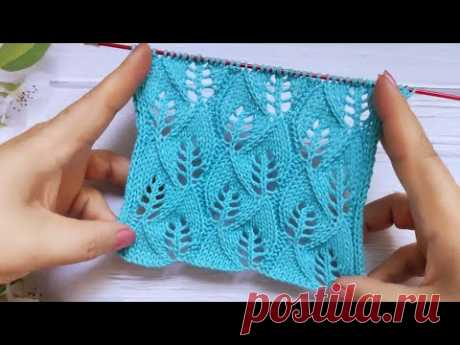 Leaves Knit Stitch | Blattmuster stricken | Punto Hojas a dos agujas | Point de Feuilles au Tricot