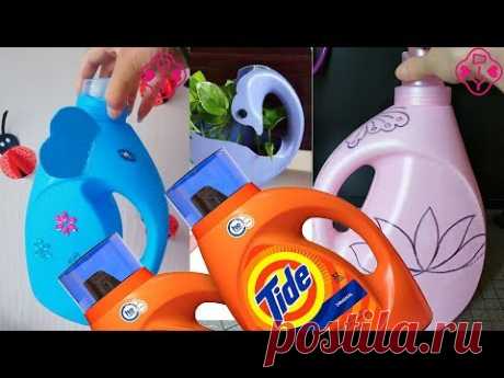 Do not discard the used laundry bottles to create beautiful Crafts