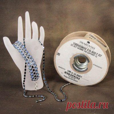 Как сделать браслет из низки страз | Плетение бисером