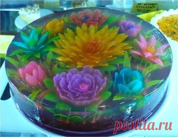 3D цветы в желе