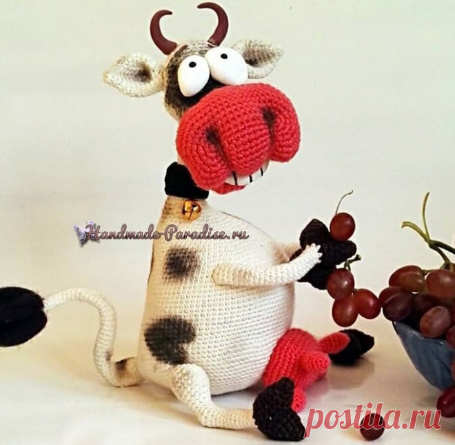 Веселая корова крючком. Амигуруми