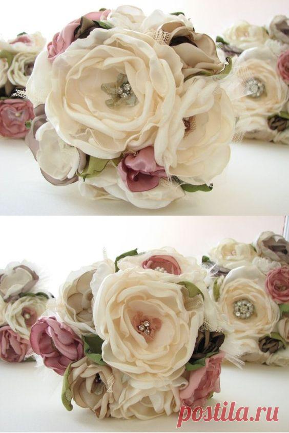 (1) Fabric flowers bouquet | flores de tela
