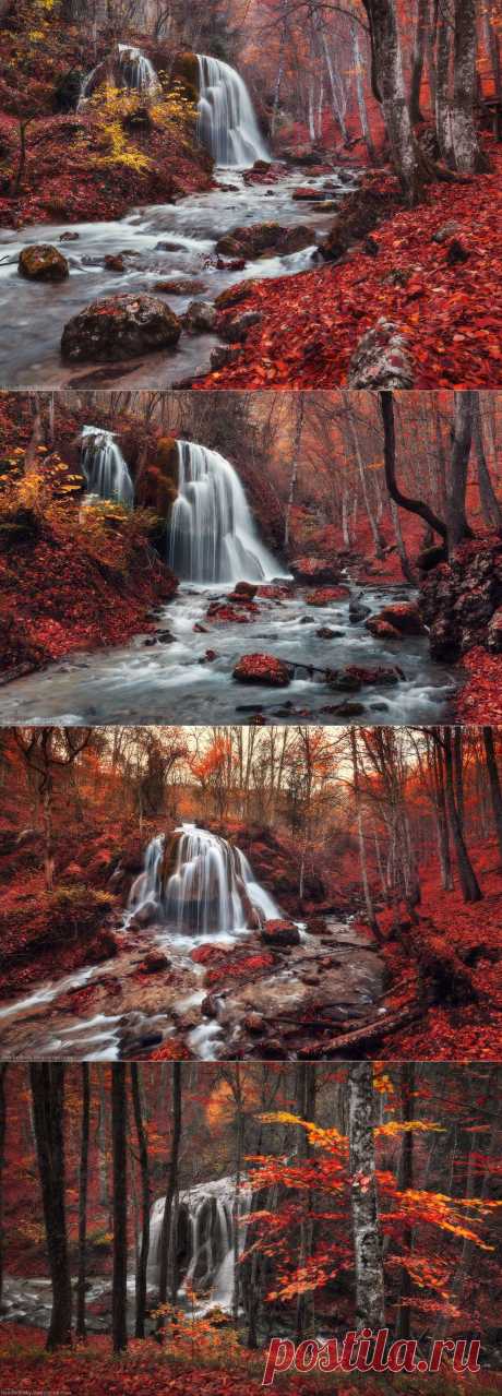 Водопад Серебряные струи .                                                     Осень красит золотом рощи и леса.