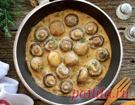 Вкуснейший сметанно-соевый соус с шампиньонами