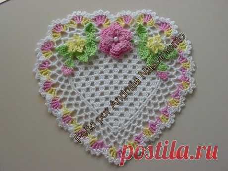 diy toalhinha coração feita de crochê -  faça você mesma - YouTube