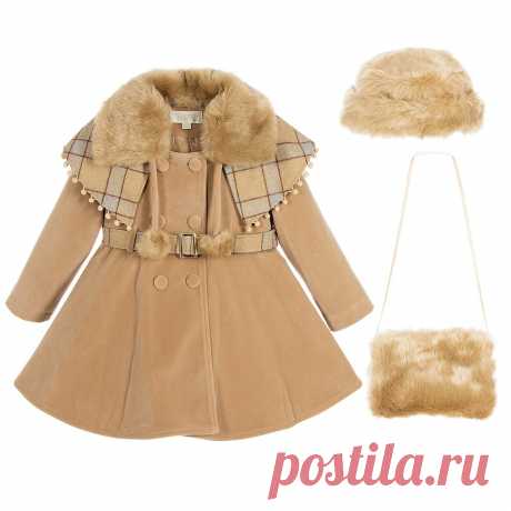 Couche Tot - Girls Brown 3 Piece Coat Set | Childrensalon