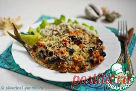 Скумбрия с грибами и креветками - кулинарный рецепт