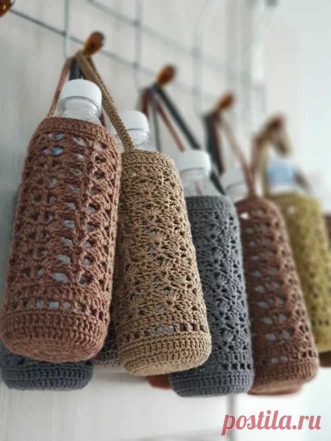 Вязаная сумочка для бутылки