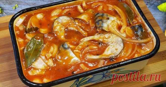 Скумбрия в томатном маринаде: быстрый рецепт закуски - Со Вкусом