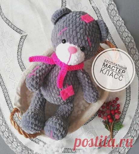 Серый мишка амигуруми | Схемы амигуруми
